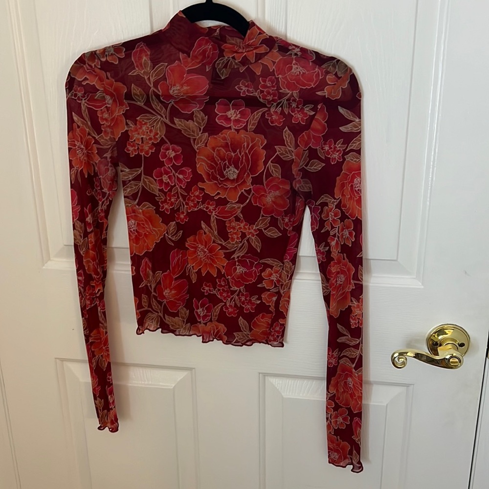 Forever 21 Long Sleeve Mesh Top